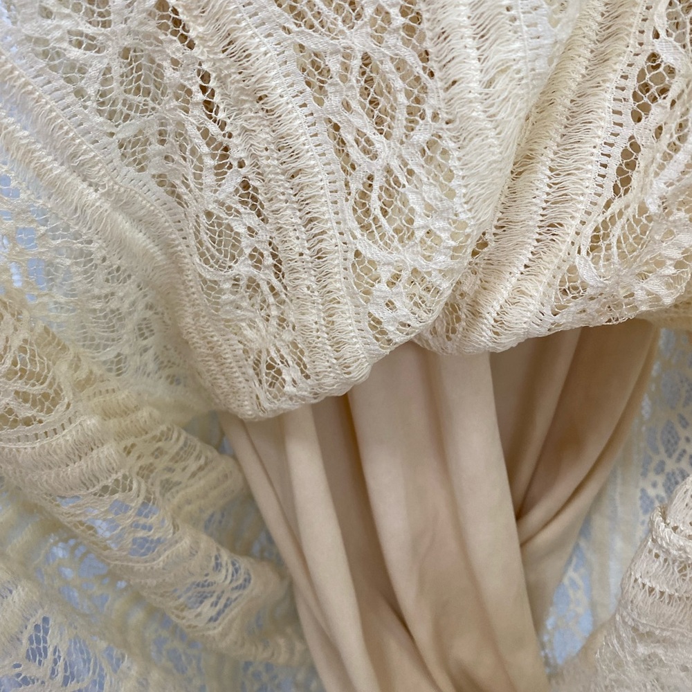 Elegant Cream Lace Maxi Sleeveless Dress‎ size S - Picture 6 of 11